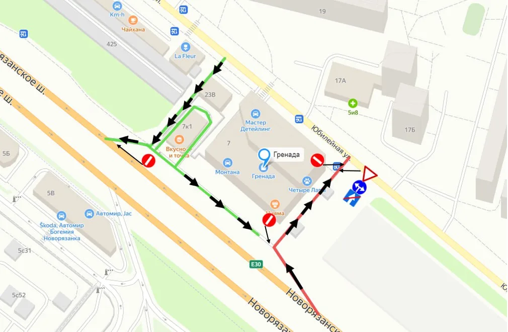 Изменится схема дорожного движения у ТЦ «Гренада» в Люберцах