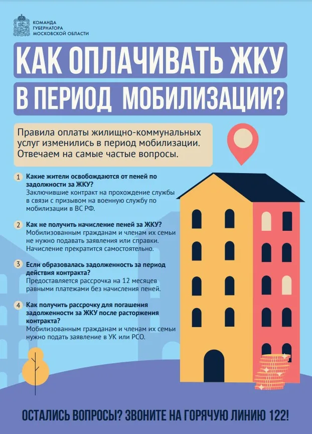 Жители Люберец могут задать вопросы по оплате за ЖКУ в период мобилизации на номер 122
