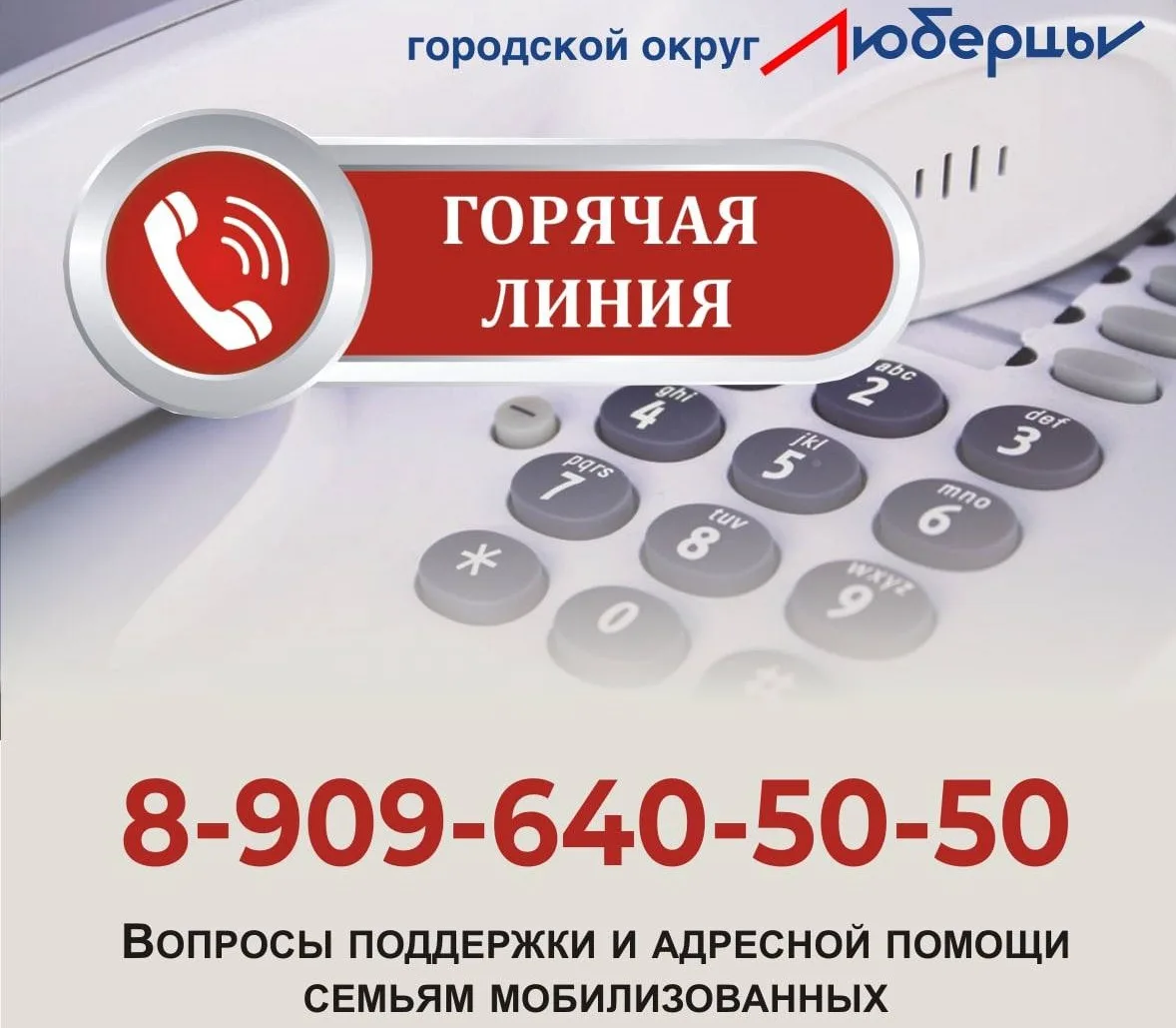 В Люберцах работает горячая линия для семей мобилизованных