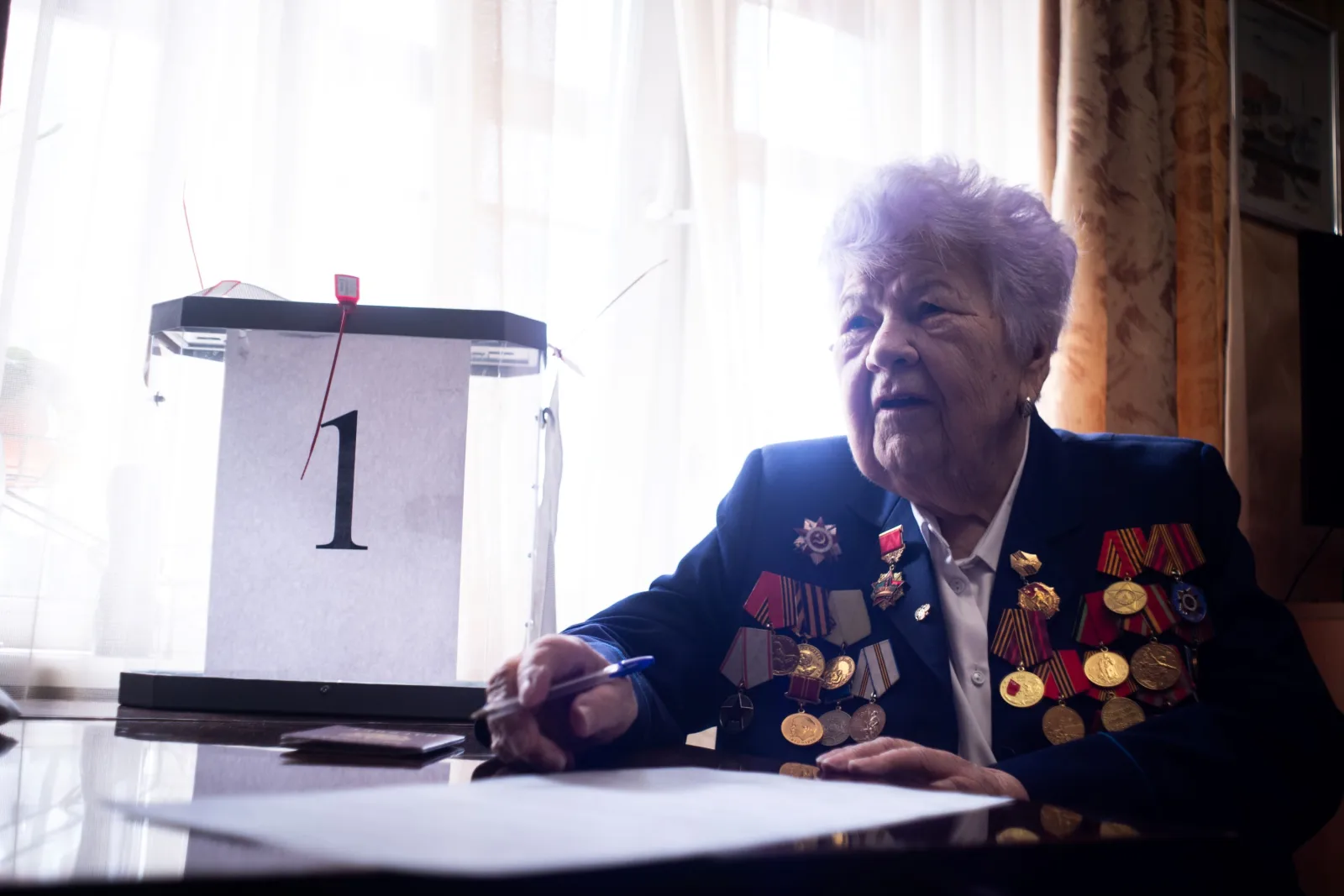 Участница ВОВ Адельфина Мазятова из городского округа Люберцы приняла участие в голосовании на дому