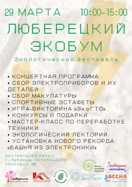 В Люберцах 29 марта во время экоакции построят башню из электроники