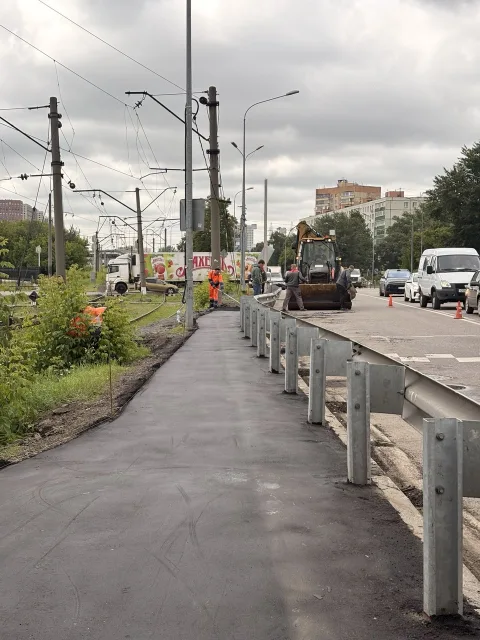 Новый тротуар длиной 160 метров обустроили на улице Смирновской в Люберцах
