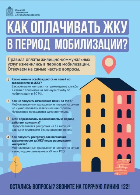 Жители Люберец могут задать вопросы по оплате за ЖКУ в период мобилизации на номер 122