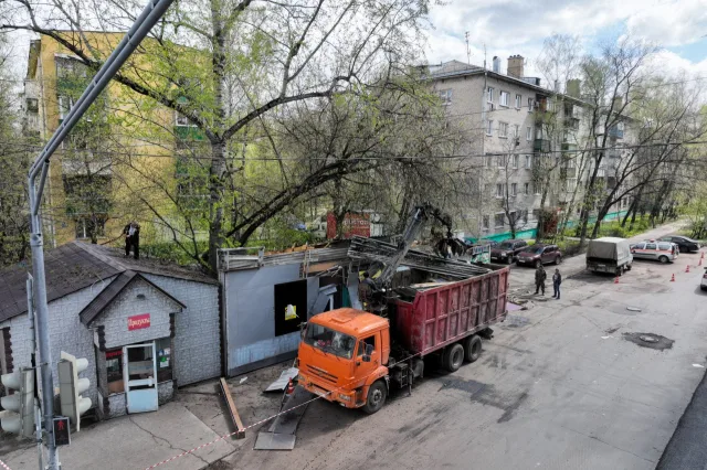 В Люберцах демонтировали очередной незаконно установленный торговый объект