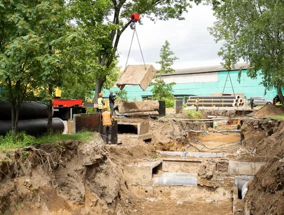 Почти 800 метров теплосети заменят в поселке Калинина Люберец к сентябрю